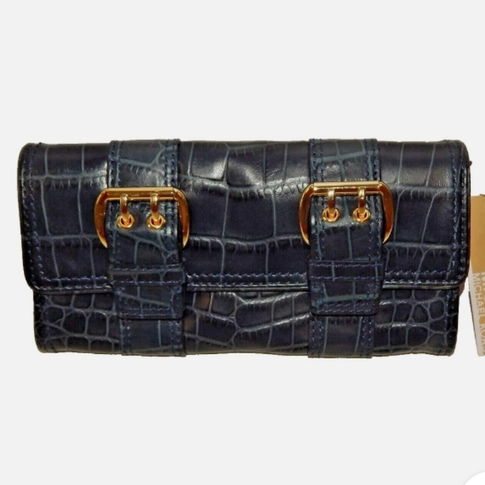 MICHAEL KORS LEATHER CONTINENTAL EMBOSSED WALLET